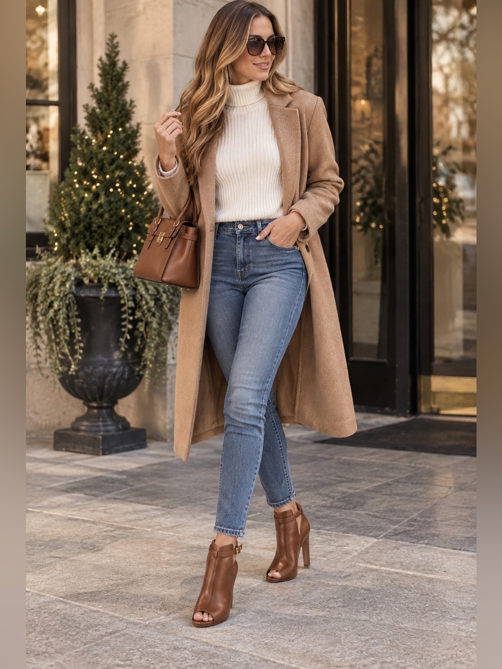 Micheal Kors | Lawson Leather Open-Toe Ankle Boot